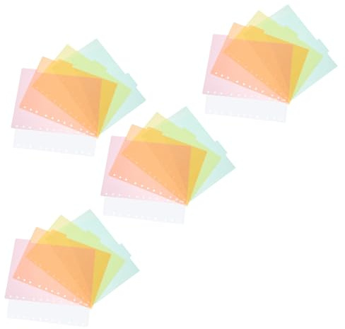 MOTHNUR 4 Ensembles Intercalaires Plastiques avec Onglets Résistants Décoloration Lot de Jeux pour Classeurs Remplacement Rapide et Accès Instantané pour Organisation Bureau et École