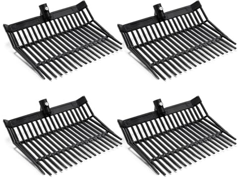 Aundhegrtt Cabezal de Repuesto de Horquilla para Estiércol, Cabeza de Horquilla, Rastrillo para Estiércol de Caballo, para Recoger Estiércol, EliminacióN de Desechos Estable, Negro, 4 Piezas