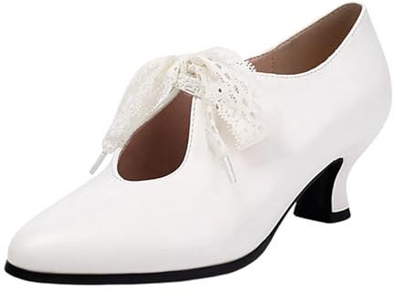 Escarpins rétro Mary Jane pour Femme - Style Vintage - À Lacets - Talon Bas - Chaussures Derby - Grande Taille