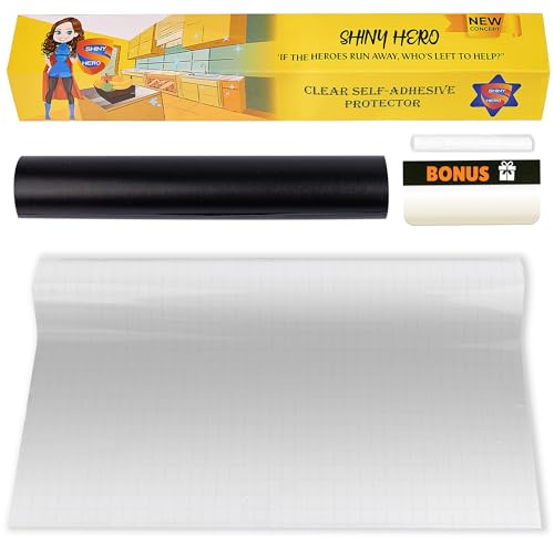 Clear Contact Paper Wall Protector - Self Adhesive Removable Film Transparent Plastic Backsplash Sheet Kitchen Oil Proof Waterproof Sticker Foil Heat Resistant Furniture Door Scratch Wallpaper Dog Cat