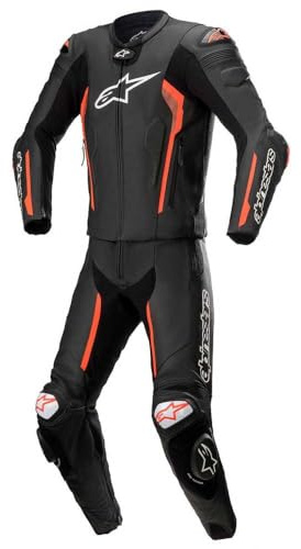 Alpinestars Missile V2 Tuta in pelle della moto a due pezzi, nero/rosso, 58