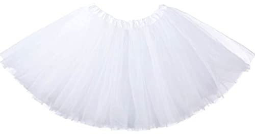 Ushiny Damen Kostüm Tütü Rock Minirock 4 Lagen Petticoat Tanzkleid Tüllrock Dehnbaren Tutu Rock Ballettrock Cosplay Minirock