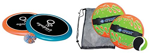 Schildkröt Funsports Softdisc Ogo Sport Set, Standardgrösse, blau, orange, Durchmesser 29 cm, 970090 & Funsports Ball, Neopren Klettball Set, 970222, One Size
