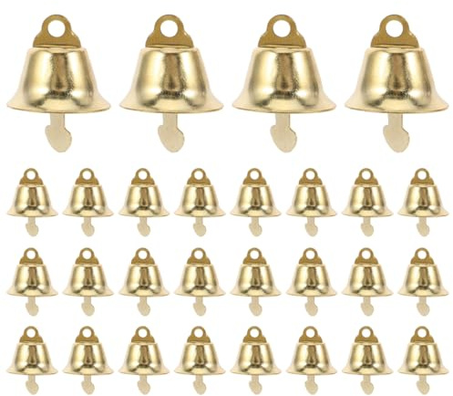 120piezas Mini Cascabeles Dorados para Decoración Navideña Accesorios De Bricolaje para Colgar El Árbol De Navidad Adornos Campanas DIY Wind Chime Creativos Amigos