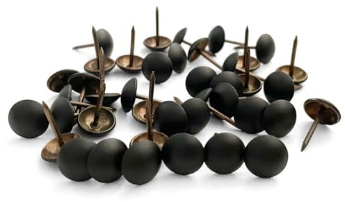 Let's Decorate Lot de 200 clous d'ameublement noirs mats de petite taille pour porte de grange, canapé, meubles, décoration de maison (D11 mm)