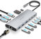 RSHTECH 12 in 1 USB C Hub mit 2 HDMI und Display - USB 3.2 und 3.0, 100W PD, SD/TF, Ethernet - Docking Station 2 Monitore - Dockingstation für Tragbare Computer Geeignet für Windows, Linux und Mas