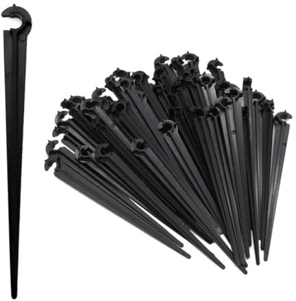 OHREN 100 Pièces Piquets de Fixation pour Tuyaux d'Irrigation Goutte à Goutte 11cm PE, Supports de Tuyaux Résistants aux UV et Durables