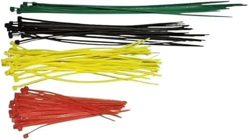 Mr.Gadget Solutions 100 blandade buntband – flerfärgade buntband i 4 storlekar (100 mm – 250 mm), väderbeständig, hållbar plast – för kabelhantering, trädgårdsarbete, gör-det-själv och mer