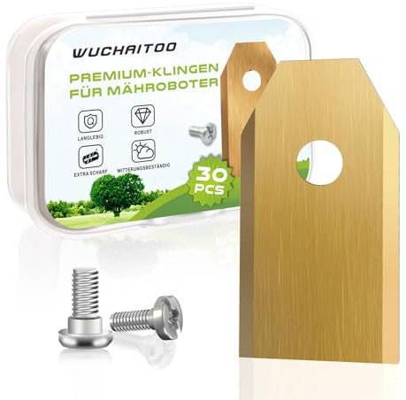 Lame di ricambio per robot rasaerba compatibili con i robot rasaerba Husqvarna Automower, Gardena, Yard Force, Segway Navimow i105E, i108E e i110n - 30 lame di ricambio universali - Lame migliorate