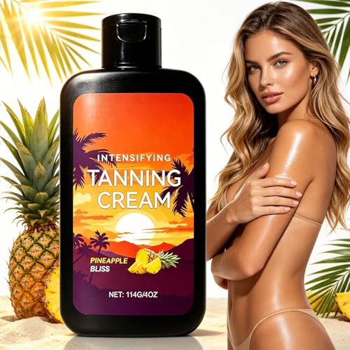 Sunbed Tanning Accelerator Cream- with Pineapple Scent, Intensifying & Hydrating Formula for Long-Lasting Indoor & Outdoor Tan