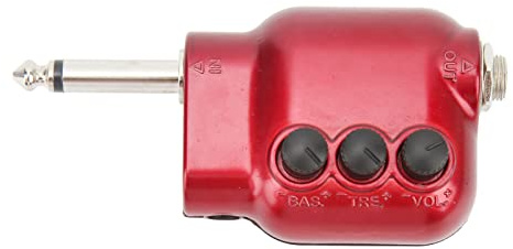 HUSHUI Gitarr Förförstärkare Kompakt Mini Förförstärkare för Akustiska Gitarrer Instrumenttillbehör Röd