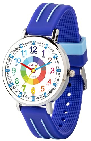 Kiddus Orologio Educativo per Bambini, Orologio da polso Analogico per Bambino 5-10 Anni, 3ATM e 5ATM, Primo con Ore e Minuti, Regalo Bimbo Aprendimento