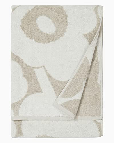 Marimekko - Badetuch, Handtuch, Saunatuch - Unikko - Baumwolle - Beige-Weiß - 75 x 150 cm