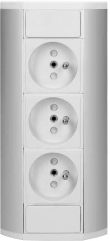 ORNO GM-9001/W-G Presa Angolare 3 3680W Montaggio a 45° Su Superficie Per Cucina, Ufficio e Piano Di Lavoro (Bianco)