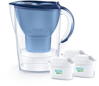 Brita Marella Carafe filtrante 2,4 l Passe au lave-vaisselle 3 cartouches filtrantes Bleu