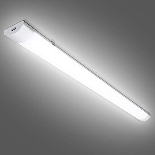 Tubiaz LED Feuchtraumleuchte 150cm (2.5CM Höhe) 2×, Led Röhre 48W 4000K Feuchtraumlampe Neutralweiß, IP65 Wasserdicht, Wannenleuchte für Garage Keller Werkstatt Feuchtraum Bad Büro Warenhaus