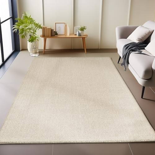 Carpetsale24 Teppich 240x340 cm Beige, Einfarbig & Modern, Großer Schlingenflor Teppich für Wohnzimmer oder Wohnlandschaft, Weich & Pflegeleicht