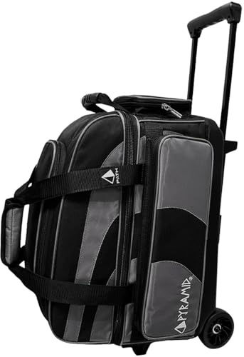 Pyramid Path Pro Deluxe - Borsa da bowling con doppio rullo (nero/argento)