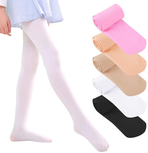 AOOPOO Lot de 5 Collants pour Filles, Collants de Ballet pour Enfants, Filles et Femmes 0–14 Ans