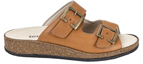 EXTRO STYLE - Ciabatte Ortopediche Donna Tecnica Adele - Traspiranti, Antibatteriche e Ipoallergeniche - Sandali con Plantare Estraibile e Suola Antiscivolo - Made in Italy - (Marrone Sudan, 36)