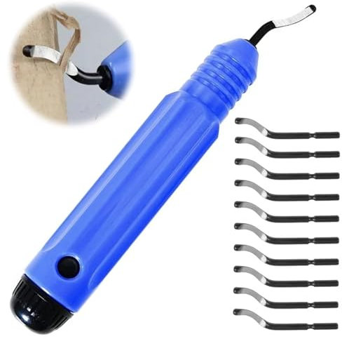 Entgrater,Handentgrater,Universal Entgratwerkzeug,Entgrater Metall Werkzeug Universal,360 ° Rotierender Klinge Schneidwerkzeug mit 10 Stück Ersatzklinge,Für Holz,Kunststoff,Aluminium,Kupfer,Stahl