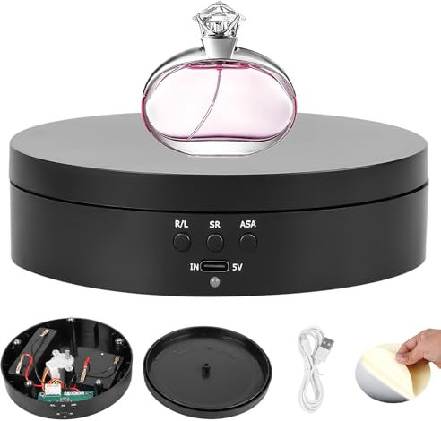 GBKDQQ Espositore girevole elettrico da 13,8 cm, espositore girevole a 360° per prodotti fotografici, gioielli, orologi, modelli 3D