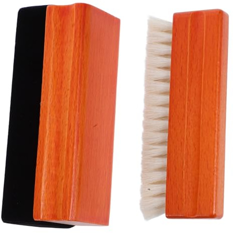 KONTONTY 2pezzi Spazzola Per Pulizia Dischi in Vinile Manico in Legno Setole Morbide in Lana Per Rimuovere La Polvere Kit Pulizia Compatibile Modelli Fonografi