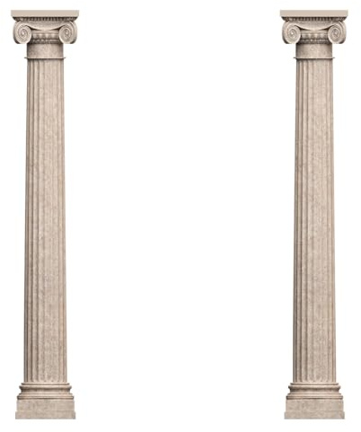 Two Life Size Cardboard Cutout Standup | Waterproof Lifesize Decrative Roman Columns for Weddings (Ionic)