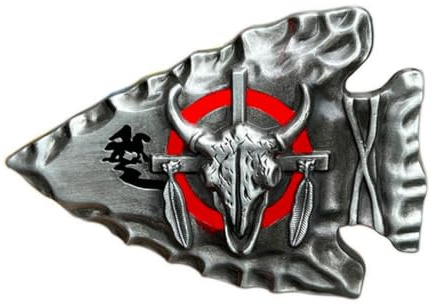 Hebilla de cinturón con cabeza de toro, calavera para hombre, hebilla de cinturón de calavera de toro, punta de flecha, joyería vaquero, joyería tribal, animal, plata, L