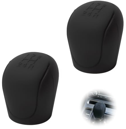 VYNZOR 2 Piezas Funda Pomo Cambios Marcha Coche Antideslizante Negro Universal, Cubierta De Perilla De Palanca De Marchas, Palanca Cambio Funda, Funda Palanca Cambio De Marchas, Silicona (5 Marchas)