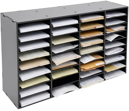 Dokumentfack brevfack litteratur organisatör skrivbord arkiverare brevlåda A4-fil förvaring böcker förvaringsfack PVC med avtagbara hyllor för kontor hem, svart: 36 fack