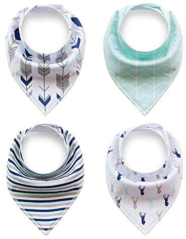 Busy Mom 4-pack unisex baby småbarn bandana dregel haklappar med knäppning mjuk organisk bomull unik dusch presentset superabsorberande för tandsprickning matning mode justerbar