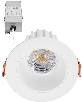 Maxxima 2 in. Ultra-Thin Recessed Anti-Glare LED Downlight - Canless IC Rated, 5 Color Temperature Selectable 2700K/3000K/3500K/4000K/5000K, Dimmable, Round White Trim, 90 CRI