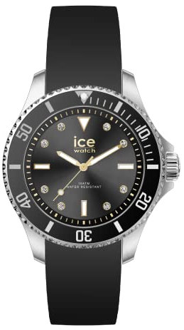 Ice-Watch - ICE steel Black gold - Silbergraue Damenuhr mit Silikonarmband - 020367 (Small)