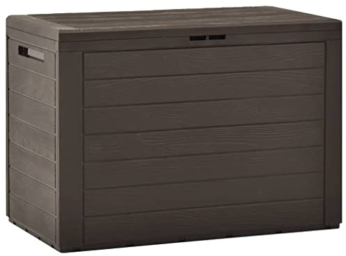 homiuse 78x44x55 cm Baule da Giardino Marrone Baule Da Esterno Bauli Contenitori Mobile Da Esterno Cassapanca Da Esterno Panca Contenitore Da Esterno Armadio Da Esterno Baule Da Interno