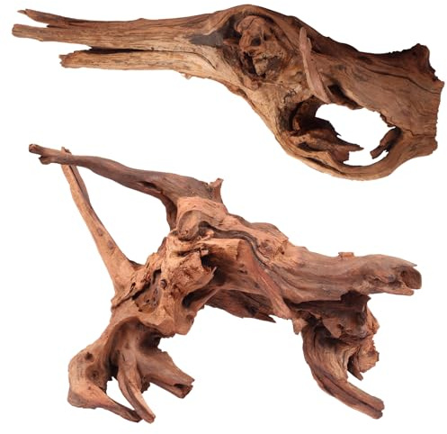 LYPHARD AQUARIUMS Driftwood for Aquarium, 2 Pieces 14-18 Inches Large Natural Drift Wood Fish Tank Assorted Branch Decorations for Reptile Hide