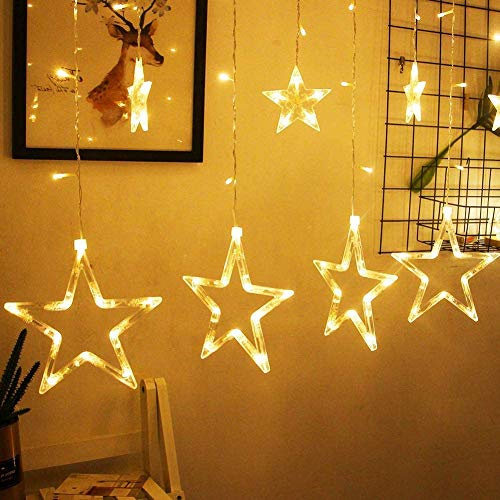 Kaliwa Tenda luminosa a LED natalizia, 2,5 m, per interni, batteria + USB, illuminazione natalizia per esterni, balcone, Natale, feste, 2 modalità, bianco caldo [classe energetica A+++]