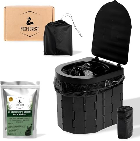 WC Portátil para Camping con Gel Aglutinante: Máxima Higiene en tus Aventuras al Aire Libre - Inodoro portatil, Orinal portatil, Wc portatil Camping, Urinario portatil Mujer, Vater portátil