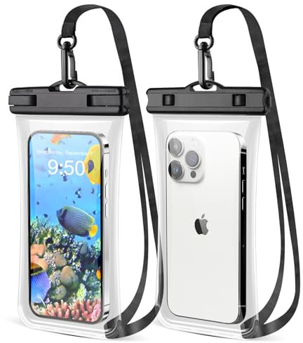 CITAMAMA wasserdichte Handyhülle 2 Stück, IPX8 Unterwasser Handyhülle Waterproof Phone Case Wasserfeste Handytasche für iPhone 15 Pro Max 14 13 Galaxy S24 S23 Ultra, bis zu 6.9 Zoll
