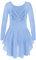 Arshiner Ballettkleidung Mädchen Ballettkleid Langarm Ballett Trikot Ballettrock Kinder Ballettanzug Rückenfrei Tanzkleid mit Tutu Blau 150/7-8 Jahre