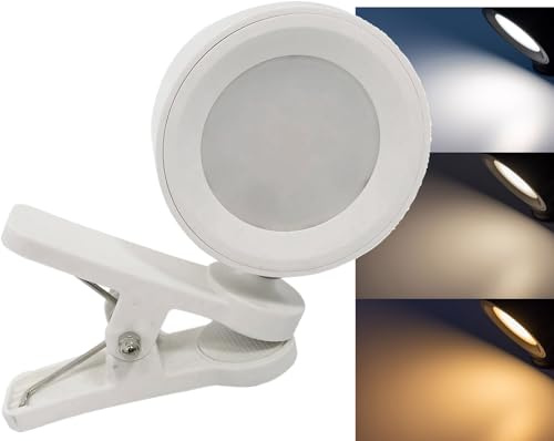 Uppladdningsbar inomhusvägglampa, dimbar läslampa med magnetisk klämma, sladdlös, 150 lumen, 3 ljusfärger: 3000K, 4000K, 6000K (varmvit, neutralvit, vit)