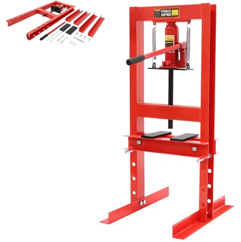 ROGONPDK Presse hydraulique d'atelier 6 tonnes - Machine hydraulique avec plaques - Presse hydraulique - Presse à cadre - Pour une utilisation dans les ateliers automobiles et les ateliers mécaniques