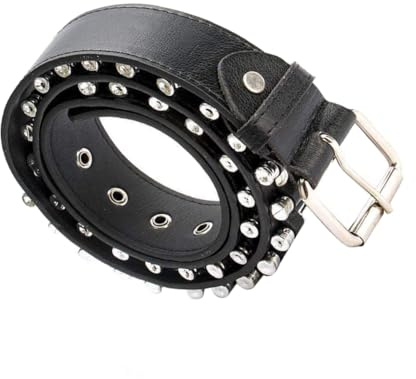 GALPADA Cintura Punk Uomo in Sintetica con Borchie Proiettile Fibbia in Lega Resistente e Design Studded Cinturone All-match per Uso Quotidiano e Occasioni Casual