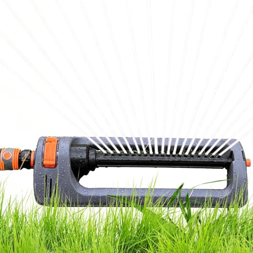 Irrigatore oscillante per prato con 19 ugelli, resistente, strumento di irrigazione da giardino a connessione rapida, testa irrigatore per grandi aree, per giardino, , cortile, giardino