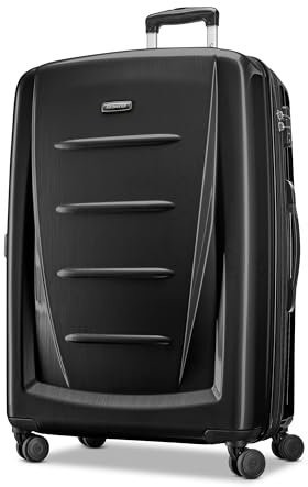 Samsonite Winfield 2 Hardside Expandable Luggage with Spinner Wheels, Brushed Anthracite, Checked-Large 28-Inch