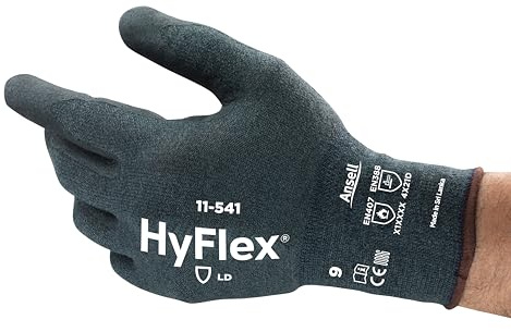 Ansell HyFlex 11-541/8 Schnittschutz-Handschuhe, Mechanikschutz, Größe 8, Grau (12 Paar pro Beutel)