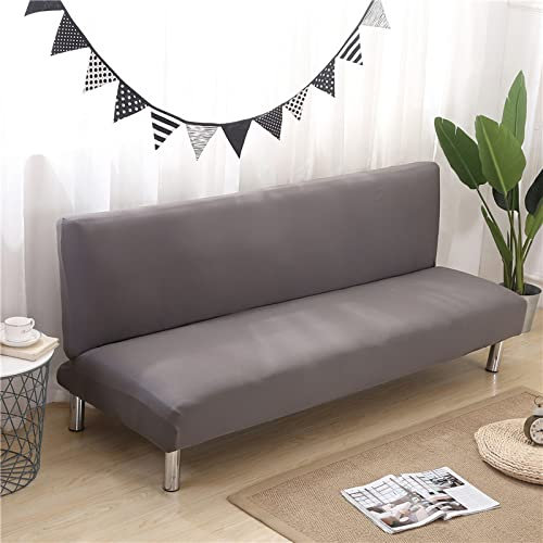 jianyana Elastischer Armlos Schlafsofabezüge 3 Sitzer, Universal Druck Couch Sofa Schonbezug, Futon Abdeckung Anti Rutsch Armlos Klappsofa Sofabettüberzug Möbelschutz