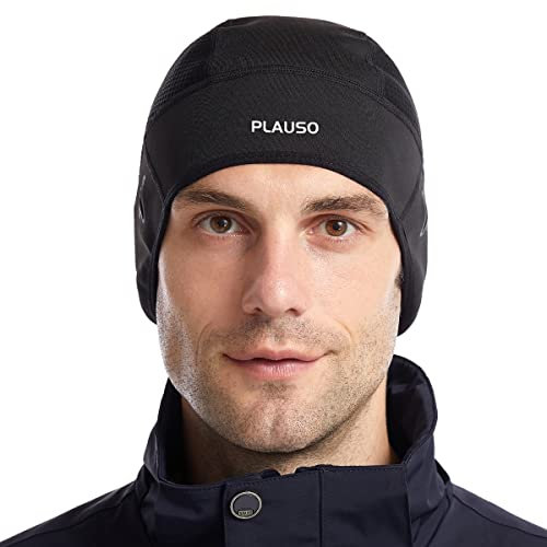 HAZENS Fahrradmütze Fahrradhelm Mütze Radmütze Unterziehmütze Herren/Damen Fahrradkappe Sportmütze Laufmütze Bike Warm Cap Winddichte Wintermütze Atmungsaktiv Helmmütze (Black)