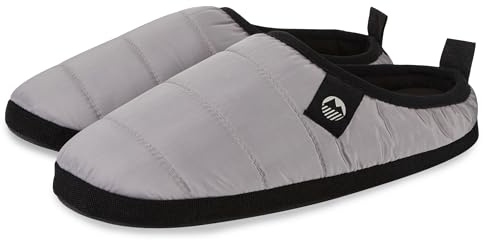 Lakeland Active Men's Wolfa Ultra-Warm Synthetic Down Camping Style Slippers With Memory Foam - Grey - 11 UK