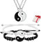 Feelairy Yin Yang Armbänder Halskette Set, Verstellbares Pärchen Armband, Tai Chi Freundschaft Beste Freund Halskette, BFF Geschenke für Mädchen Freundin (Silber)